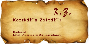 Koczkás Zoltán névjegykártya